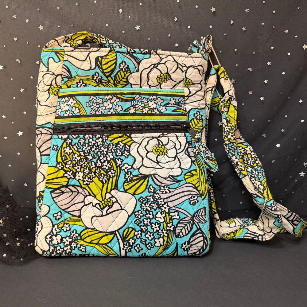 Vera Bradley Triple Zip Hipster Island Blooms Crossbody Bag